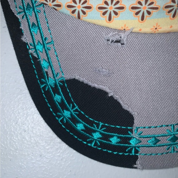 Catchfly Steer Head Embroidered Distressed Ponytail Baseball Hat/Cap-OS NWT - Picture 8 of 10